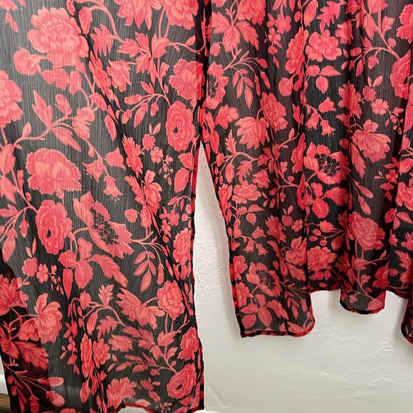 Lucky Brand Floral Duster Kimono - Black and Red - Picture 6 of 8